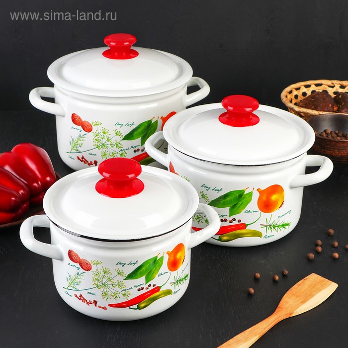 Набор кастрюль «Специи», 3 предмета: 2 л, 3 л, 4 л
Набор кастрюль «Специи», 3 предмета: 2 л, 3 л, 4 л