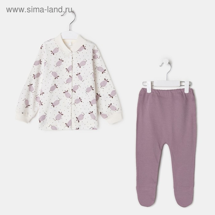 Комплект детский (кофточка, ползунки), цвет белый/мышки, рост 56 см
Комплект детский (кофточка, ползунки), цвет белый/мышки, рост 56 см