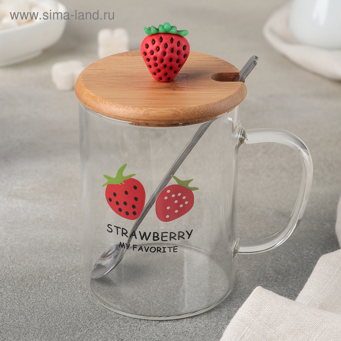 Кружка с деревянной крышкой и ложкой «Клубничка», 400 мл, надпись МИКС
Кружка с деревянной крышкой и ложкой «Клубничка», 400 мл, надпись МИКС