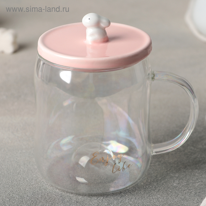 Кружка «Кролик», 350 мл, с керамической крышкой, надпись МИКС
Кружка «Кролик», 350 мл, с керамической крышкой, надпись МИКС