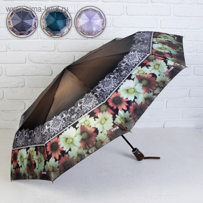 Зонт автоматический «Цветы», в подарочной упаковке, 3 сложения, 9 спиц, R = 51 см, цвет МИКС 
Зонт автоматический «Цветы», в подарочной упаковке, 3 сложения, 9 спиц, R = 51 см, цвет МИКС