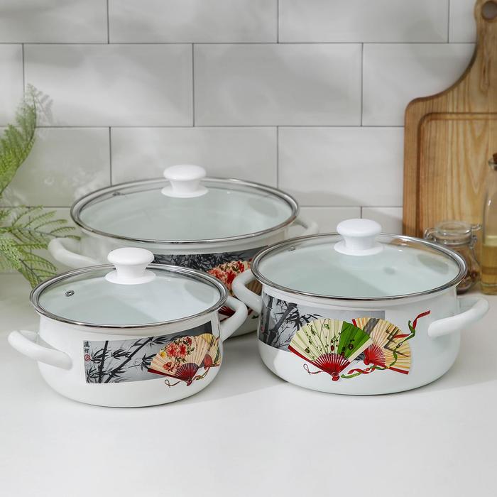 Набор кастрюль 3 пр "Веер": Кастрюли 2л, 3л, 4л
Набор кастрюль 3 пр "Веер": Кастрюли 2л, 3л, 4л