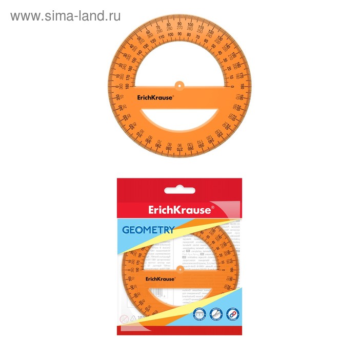 Транспортир 12 см ErichKrause Neon, 360°, оранжевый
Транспортир 12 см ErichKrause Neon, 360°, оранжевый