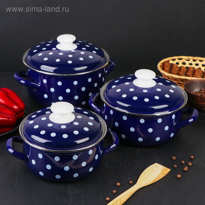 Набор кастрюль «Моника», 3 предмета: 1,5 л, 2 л, 3 л, цвет синий
Набор кастрюль «Моника», 3 предмета: 1,5 л, 2 л, 3 л, цвет синий
