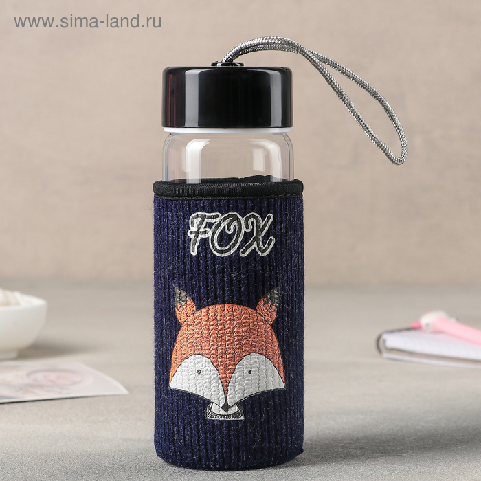 фото Бутылка в чехле «зверюшки», 300 мл, рисунок микс