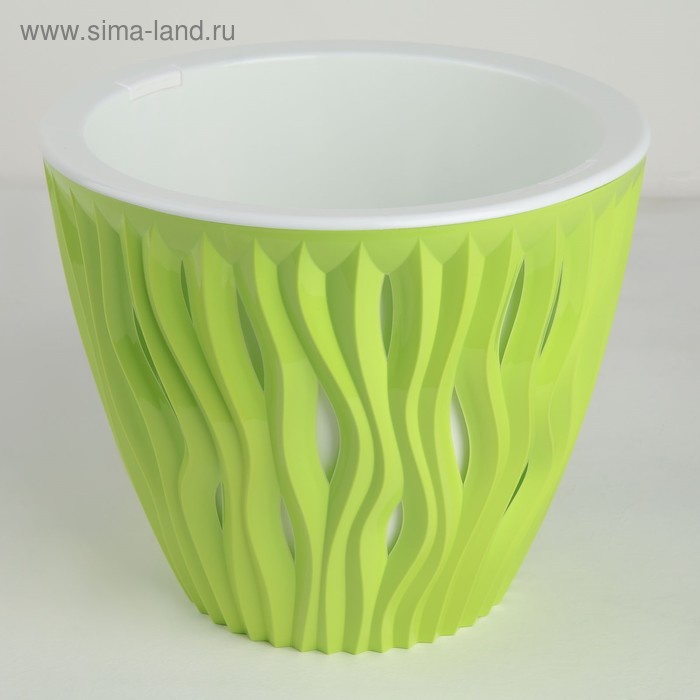 Кашпо для цветов со вставкой «Вдохновение», 4,5 л, цвет фисташковый 
Кашпо для цветов со вставкой «Вдохновение», 4,5 л, цвет фисташковый