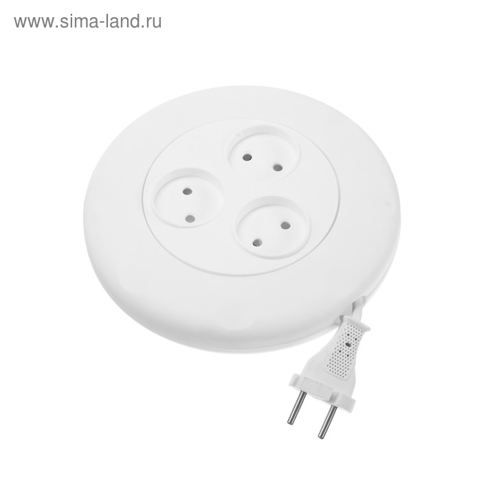 Удлинитель-рулетка Smartbuy, 3 розетки, 3 м, 10 А, 2200 Вт, ШВВП 2х0.75 мм2, без з/к, белый 
Удлинитель-рулетка Smartbuy, 3 розетки, 3 м, 10 А, 2200 Вт, ШВВП 2х0.75 мм2, без з/к, белый