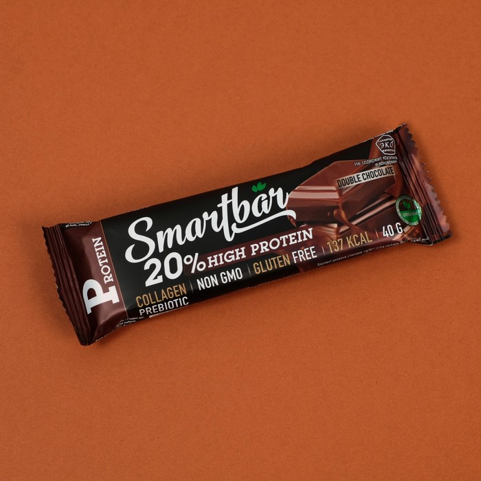 фото Батончик протеиновый smartbar protein «двойной шоколад в темной глазури», 40 г