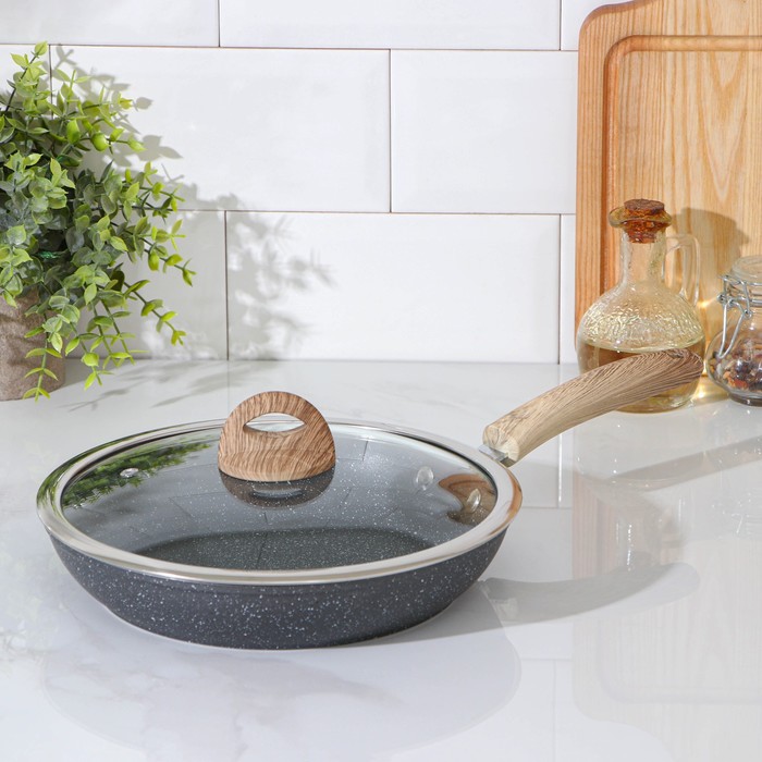 Сковорода кованая Huochu, d=24 см, стеклянная крышка, пластиковая ручка, индукция, антипригарное покрытие, цвет серый 
Сковорода кованая Huochu, d=24 см, стеклянная крышка, пластиковая ручка, индукция, антипригарное покрытие, цвет серый