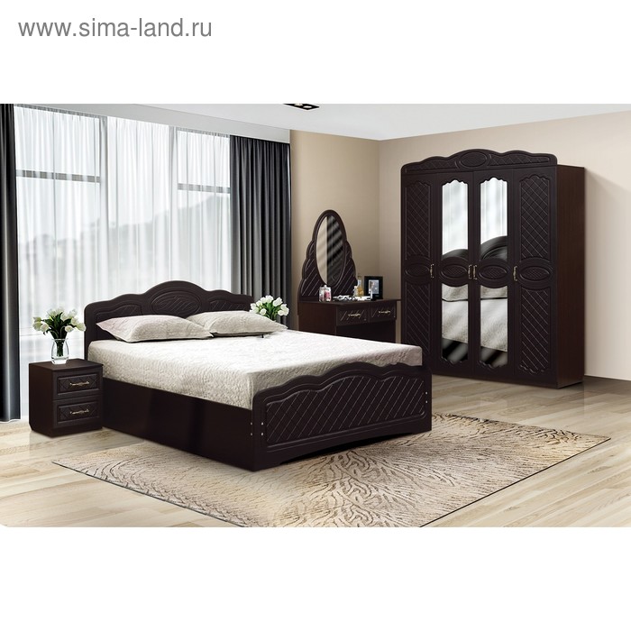 Спальня «Венеция 5», кровать 140 × 200 см, шкаф 4-х дверный, 2 тумбочки, стол туалетный
Спальня «Венеция 5», кровать 140 × 200 см, шкаф 4-х дверный, 2 тумбочки, стол туалетный