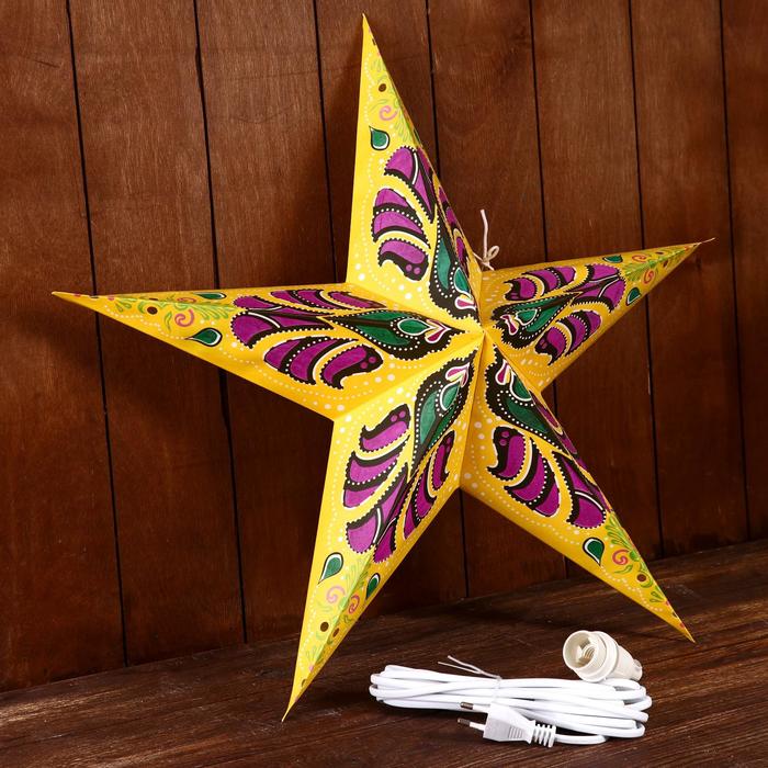 Светильник бумажный "Звезда" 1х25Вт Е14 жёлто-сиреневый 60х55х24 см
Светильник бумажный "Звезда" 1х25Вт Е14 жёлто-сиреневый 60х55х24 см