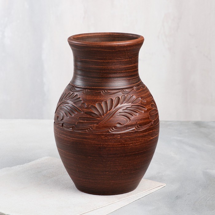 Крынка "Мия", гончарная, декор, красная глина, 2 л
Крынка "Мия", гончарная, декор, красная глина, 2 л