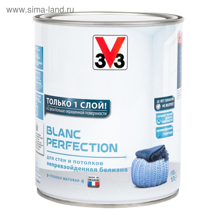 Краска для стен и потолка Blanc Perfection глубокоматовая, База А, 1л
Краска для стен и потолка Blanc Perfection глубокоматовая, База А, 1л
