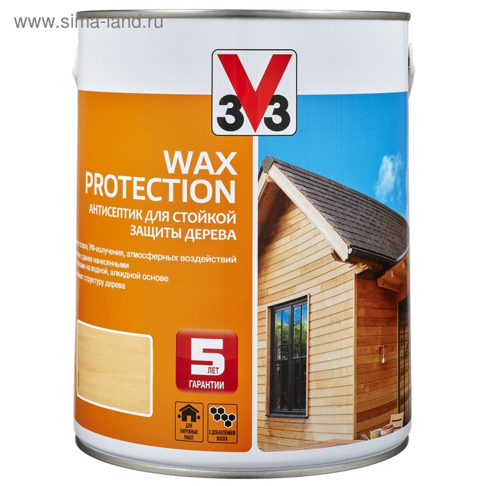 Алкидный антисептик для дерева с добавлением воска WAX PROTECTION полуглянец Бесцветный 2,5л. 492
Алкидный антисептик для дерева с добавлением воска WAX PROTECTION полуглянец Бесцветный 2,5л. 492