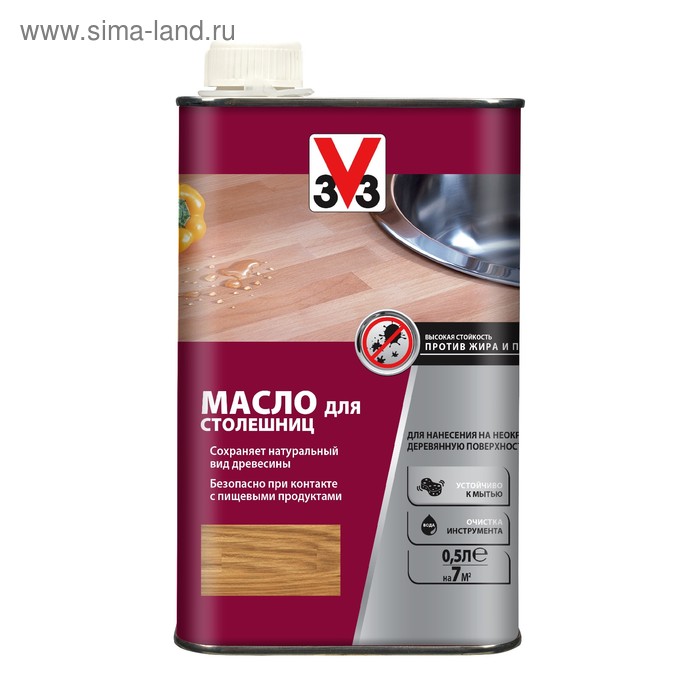 Масло V33 д/столешниц бесцв 0,5л
Масло V33 д/столешниц бесцв 0,5л