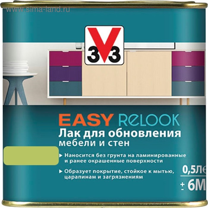 Лак мебельный акриловый EASY RELOOK зеленое яблоко полуглянец 0,5л