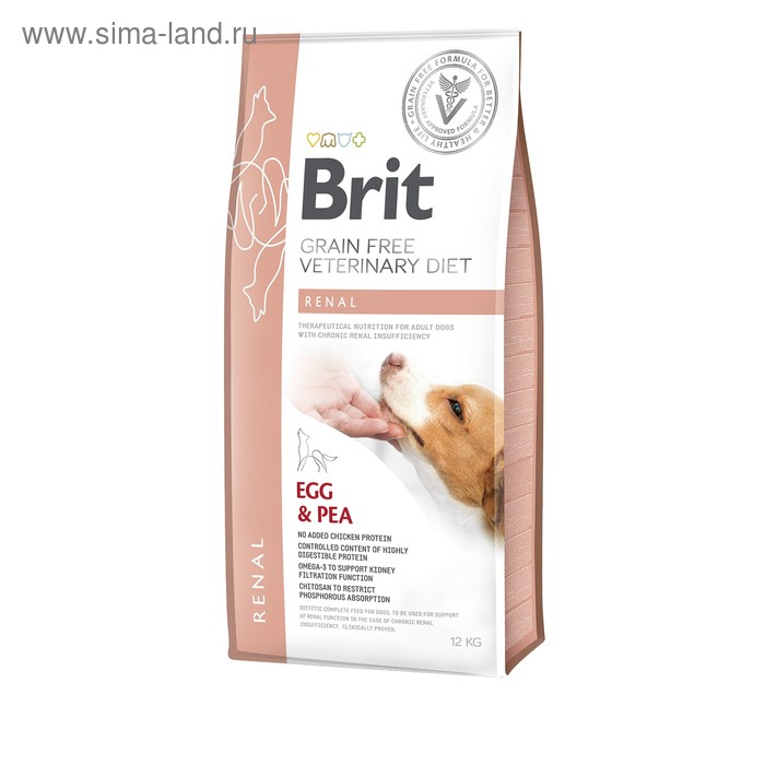 Сухой корм Brit Renal для собак, при заболеваниях почек, 12 кг
Сухой корм Brit Renal для собак, при заболеваниях почек, 12 кг