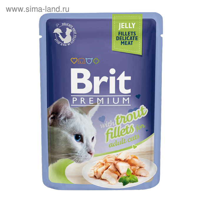 Влажный корм Brit Premium для кошек, кусочки из филе форели в желе, 85 г
Влажный корм Brit Premium для кошек, кусочки из филе форели в желе, 85 г