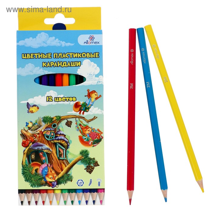 Карандаши 12 цветов, Attomex "Сказка", 2B, шестигранные пластиковые, d=2.65 мм, в картонной коробке
Карандаши 12 цветов, Attomex "Сказка", 2B, шестигранные пластиковые, d=2.65 мм, в картонной коробке