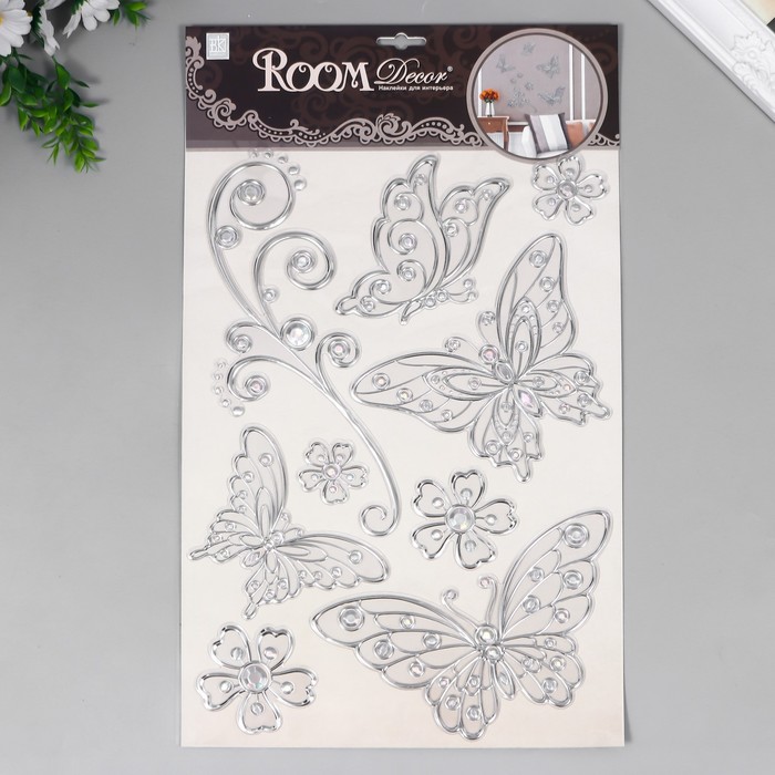 Объёмные наклейки Room Decor "Кружевные бабочки" 41х29 см 
Объёмные наклейки Room Decor "Кружевные бабочки" 41х29 см