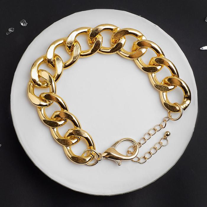 Браслет металл "Цепь" сити, цвет золото, L=18,2 см 
Браслет металл "Цепь" сити, цвет золото, L=18,2 см