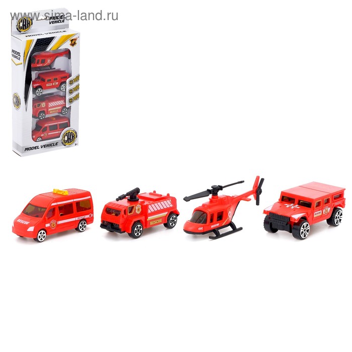 Набор машин «Пожарная техника», 4 штуки
Набор машин «Пожарная техника», 4 штуки