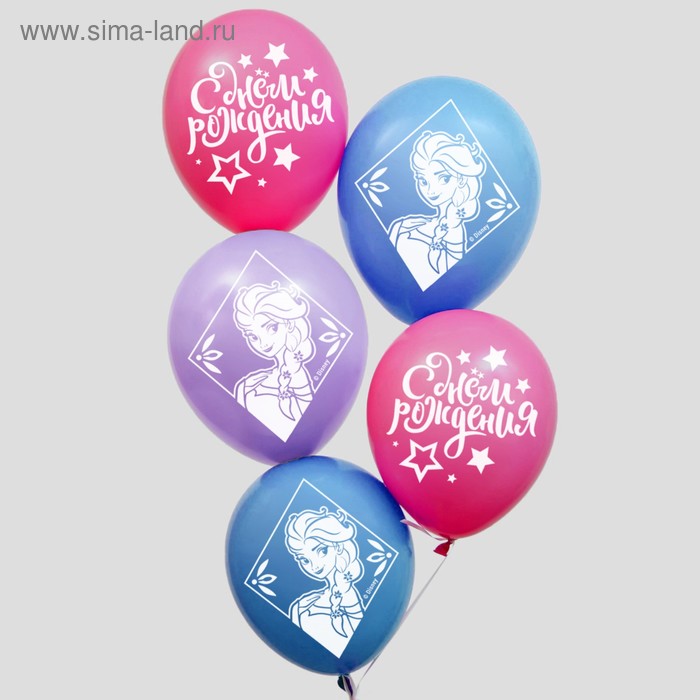 Воздушные шары «С Днем Рождения», Холодное сердце, 5 шт., МИКС 
Воздушные шары «С Днем Рождения», Холодное сердце, 5 шт., МИКС