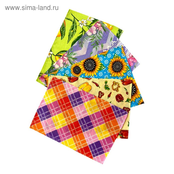 Набор вафельных полотенец (5шт) 33х50 см, МИКС 
Набор вафельных полотенец (5шт) 33х50 см, МИКС