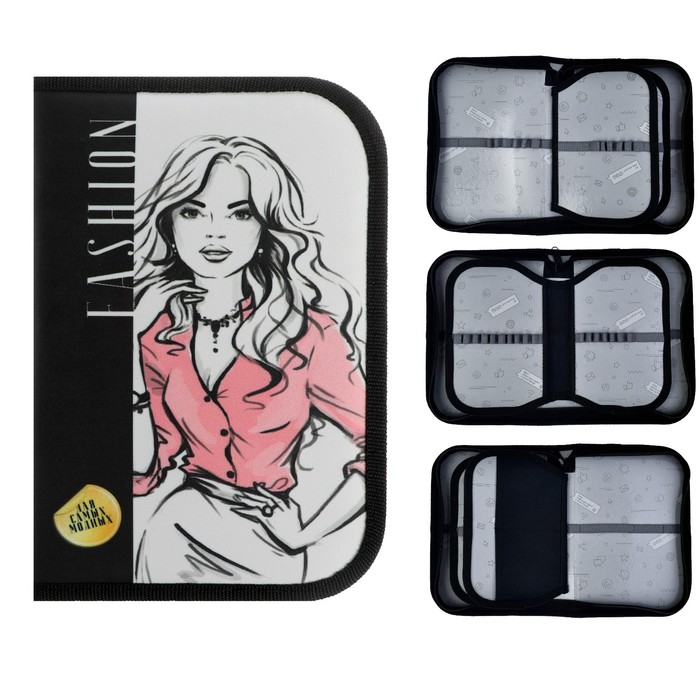 Пенал 3 секции, вкладка внутри, 140 х 210 мм, ткань, Calligrata Block, Fashion 
Пенал 3 секции, вкладка внутри, 140 х 210 мм, ткань, Calligrata Block, Fashion