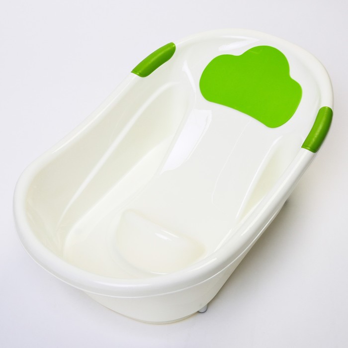 Ванночка 73 см., с анатомической горкой и сливом, цвет белый/зеленый
Ванночка 73 см., с анатомической горкой и сливом, цвет белый/зеленый