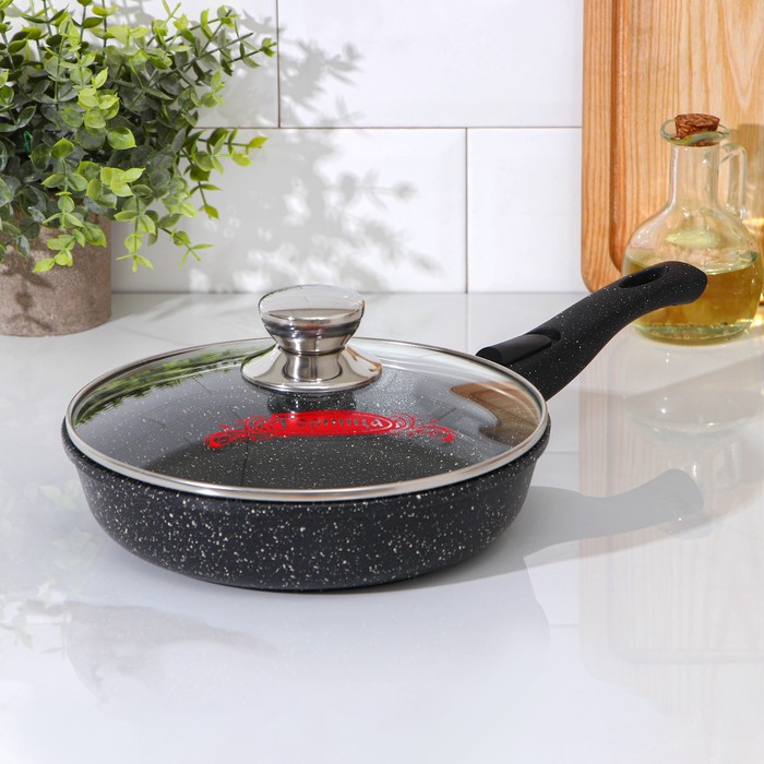 Сковорода «Гранит», 22×5,5 см, съёмная ручка, стеклянная крышка, антипригарное покрытие, цвет чёрный
Сковорода «Гранит», 22×5,5 см, съёмная ручка, стеклянная крышка, антипригарное покрытие, цвет чёрный