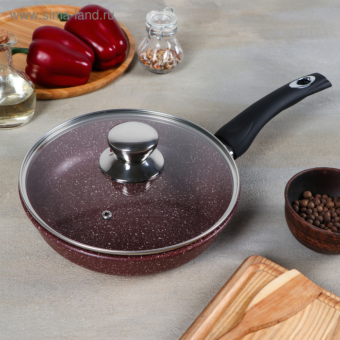 Сковорода «Шоколад», 22×5,5 см, пластиковая ручка, стеклянная крышка
Сковорода «Шоколад», 22×5,5 см, пластиковая ручка, стеклянная крышка