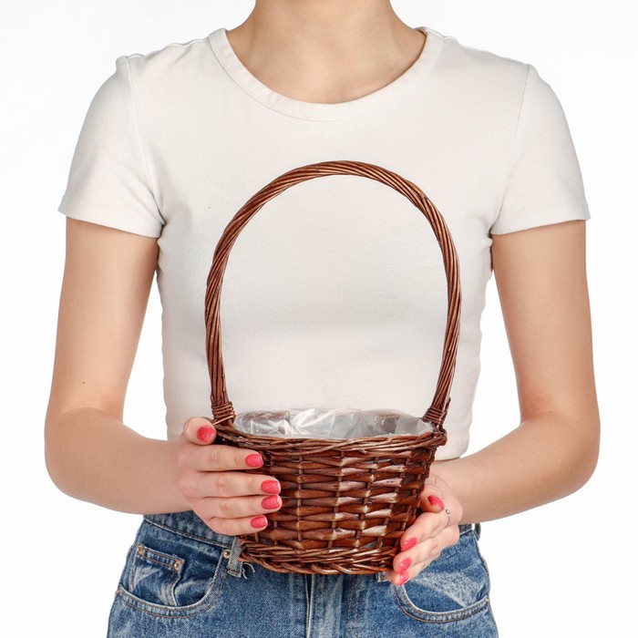 Корзина коричневая, 17×10/28х12 см, ива, ткань
Корзина коричневая, 17×10/28х12 см, ива, ткань