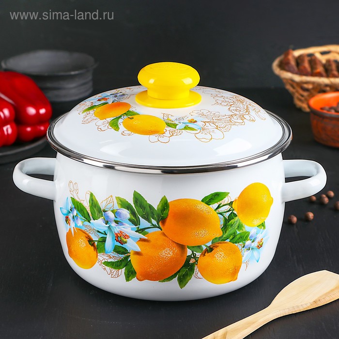 Кастрюля сферическая «Лимоны», 3 л, с ободком
Кастрюля сферическая «Лимоны», 3 л, с ободком