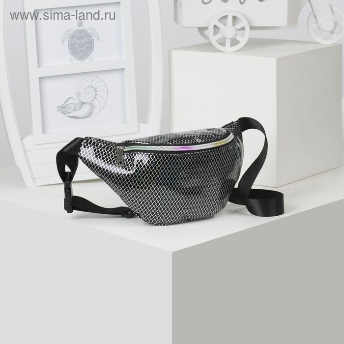 фото Сумка детская поясная, отдел на молнии, цвет чёрный