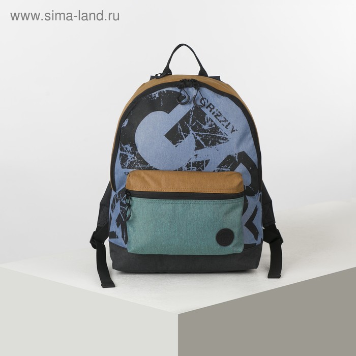 фото Рюкзак молодёжный, отдел на молнии, наружный карман, цвет разноцветный grizzly