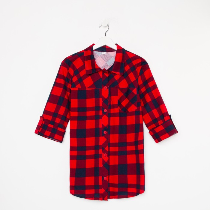 Рубашка женская, цвет красный/клетка, размер 48
Рубашка женская, цвет красный/клетка, размер 48