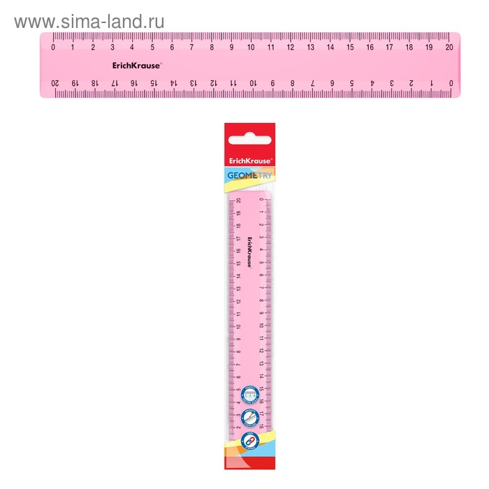 Линейка 20 см ErichKrause Pastel, розовая, в флоупаке
Линейка 20 см ErichKrause Pastel, розовая, в флоупаке