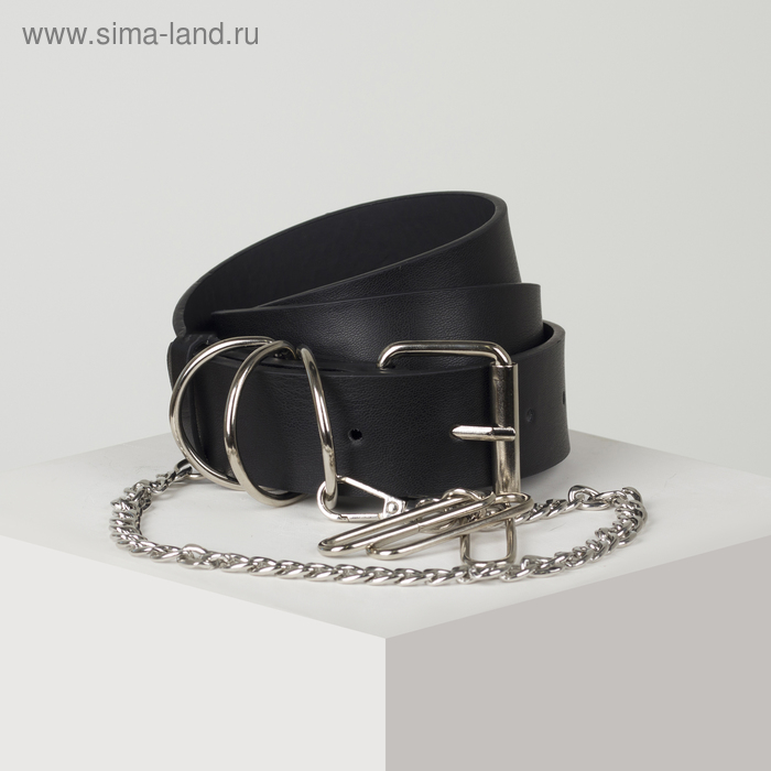 Ремень женский, ширина 4 см, пряжка металл, цепь, цвет чёрный
Ремень женский, ширина 4 см, пряжка металл, цепь, цвет чёрный