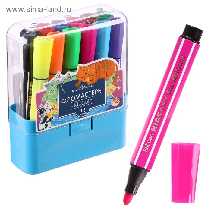 Фломастеры 12 цветов Kidscolor в пластиковом пенале
Фломастеры 12 цветов Kidscolor в пластиковом пенале