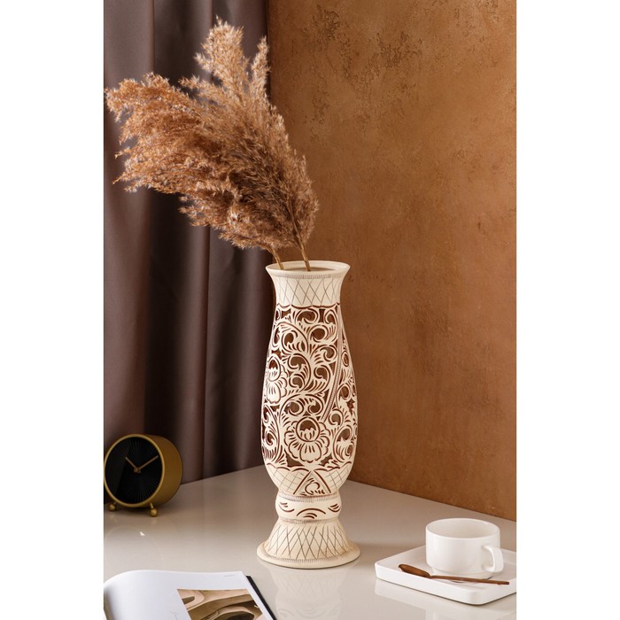 Ваза керамическая "Алекса", настольная, сквозная резка, бежевая, 40 см 
Ваза керамическая "Алекса", настольная, сквозная резка, бежевая, 40 см