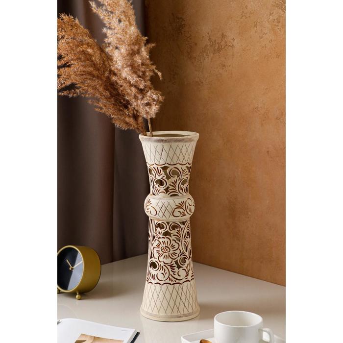 Ваза керамическая "Тария", настольная, сквозная резка, бежевая, 40 см
Ваза керамическая "Тария", настольная, сквозная резка, бежевая, 40 см