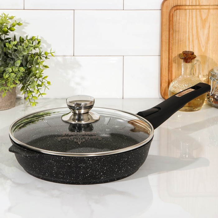 Сковорода «Гранит Black», d=24 см, съёмная ручка, стеклянная крышка, антипригарное покрытие, цвет чёрный
Сковорода «Гранит Black», d=24 см, съёмная ручка, стеклянная крышка, антипригарное покрытие, цвет чёрный