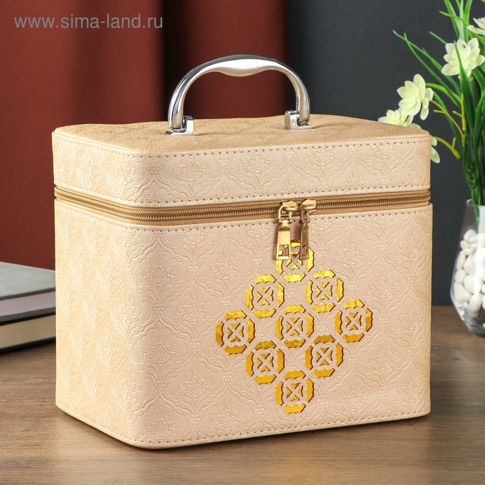 Шкатулка кожзам с зеркалом "Золотые символы" молочная 19,5х16,5х23 см
Шкатулка кожзам с зеркалом "Золотые символы" молочная 19,5х16,5х23 см