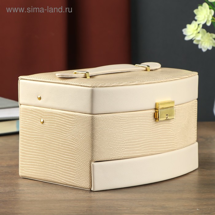 Шкатулка кожзам для украшений сундучок "Сливочный питон" комбинированная 13х15х21,5 см
Шкатулка кожзам для украшений сундучок "Сливочный питон" комбинированная 13х15х21,5 см