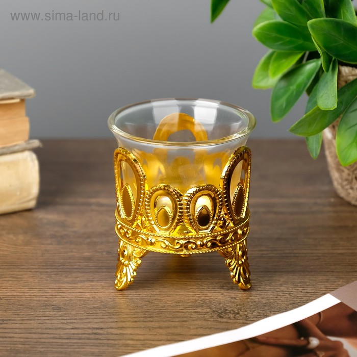 Подсвечник пластик, стекло на 1 свечу "Капельки" золото 7х6х6 см
Подсвечник пластик, стекло на 1 свечу "Капельки" золото 7х6х6 см