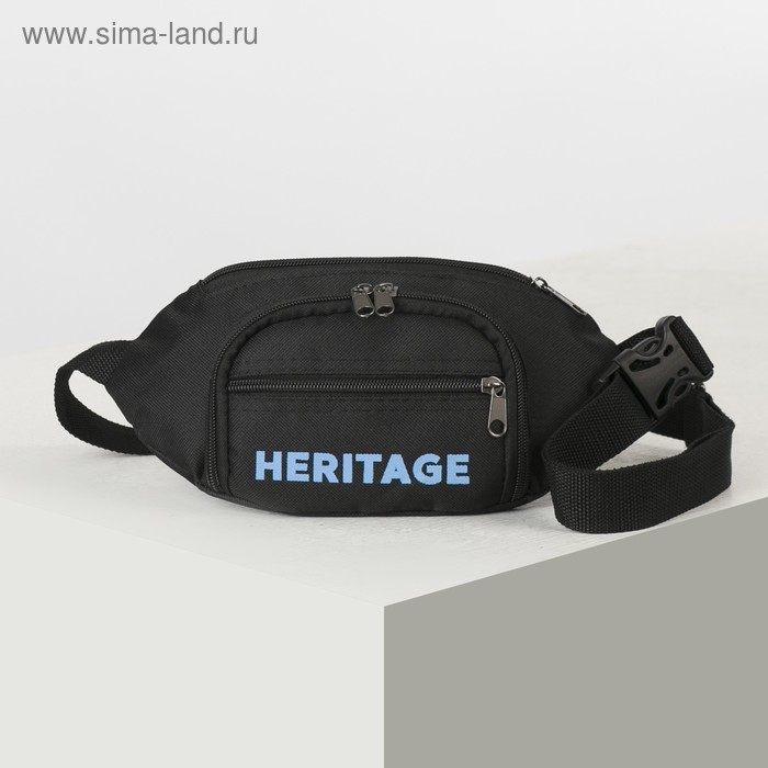 фото Сумка поясная, отдел на молнии, наружный карман, цвет чёрный