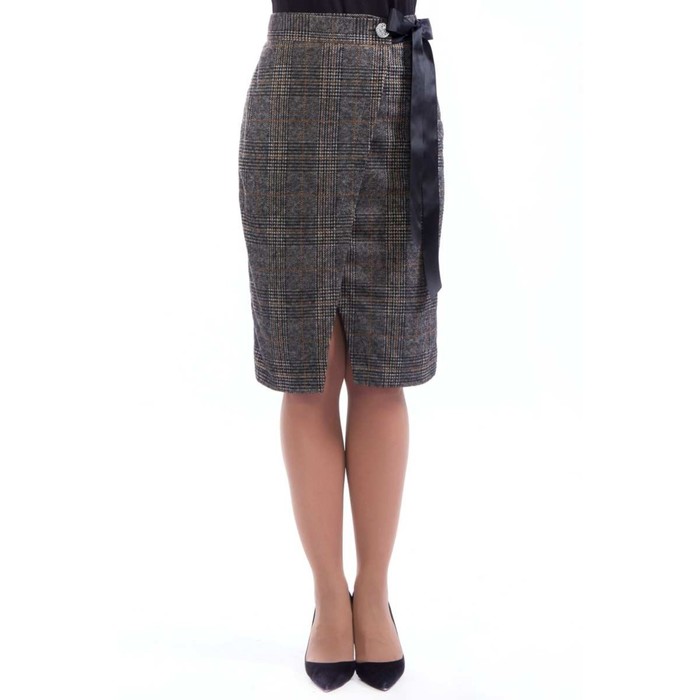 фото Юбка женская, размер 42, цвет коричневый, чёрный wisell