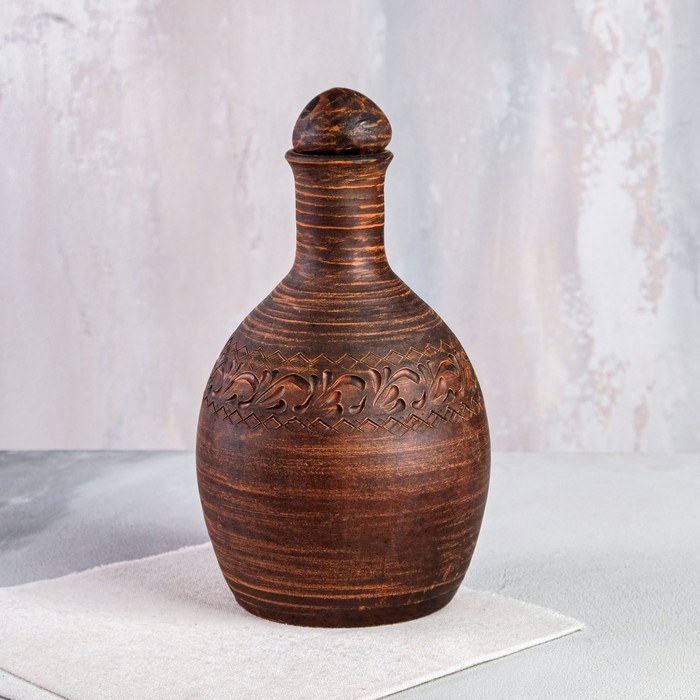 Штоф "Моко", с крышкой, декор резной, коричневый, 1 л
Штоф "Моко", с крышкой, декор резной, коричневый, 1 л