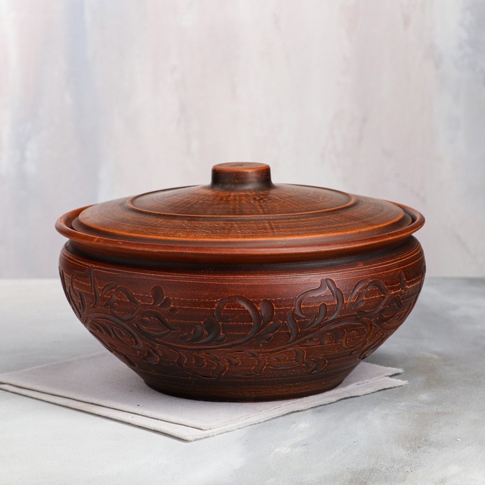 Жаровня "Круглая", резка, красная глина, 6 л, микс
Жаровня "Круглая", резка, красная глина, 6 л, микс